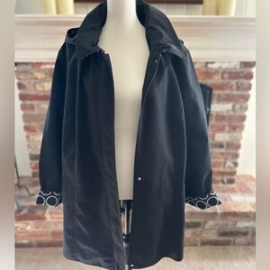 Dennis Basso Black Rain Coat Size 3X BNWOT in Excellent condition